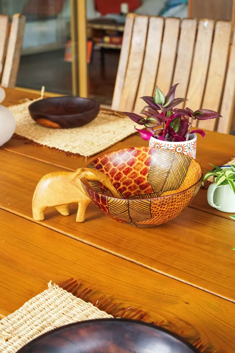 Fully painted elephant bowl