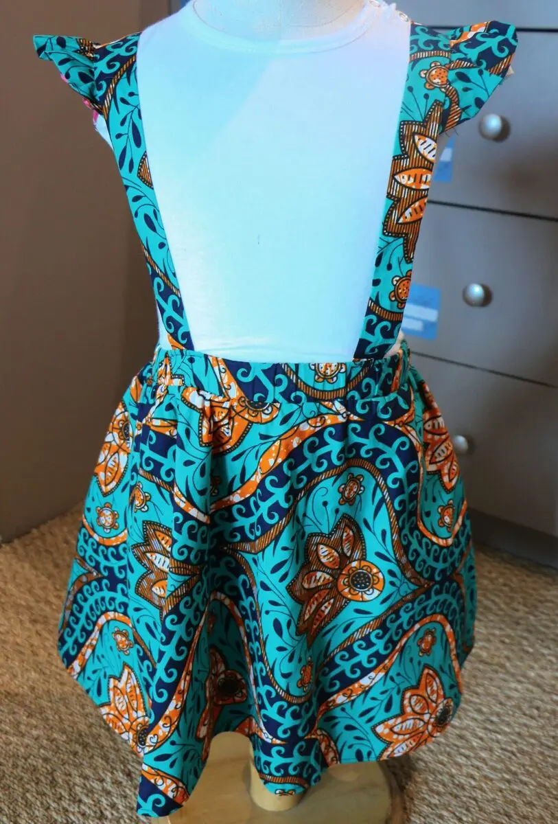 Emerald Children's Skirt with Straps