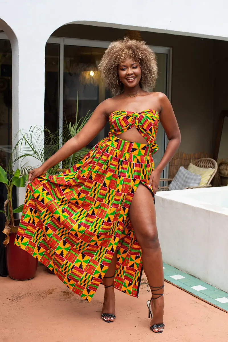 Ashanti Orange Maxi Skirt