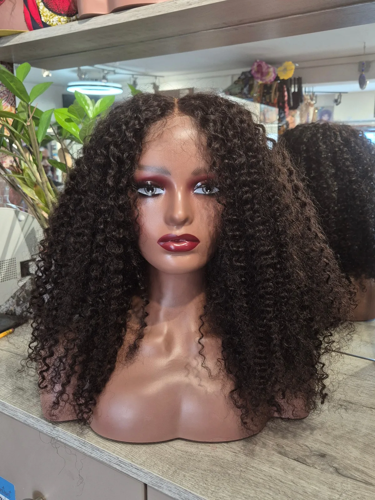 18-inch 100% Natural Brazilian Deep Curl Wig with Tight Curls