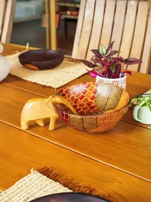 Fully painted elephant bowl