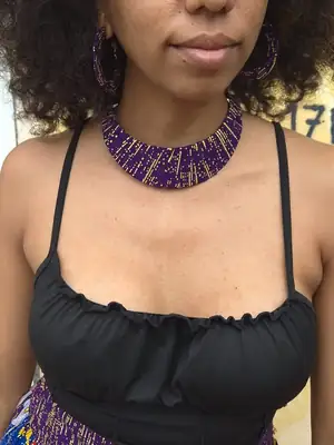 Senia Necklace in Mauve 7