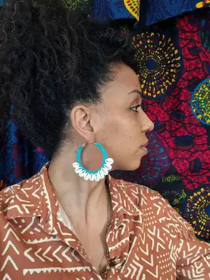 Colorful Cauri Hoop Earrings