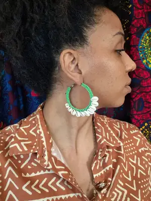 Colorful Cauri Hoop Earrings 12