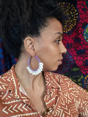 Colorful Cauri Hoop Earrings 4