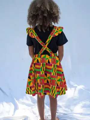 Ashanti Orange Girls' Skirt with Straps 3