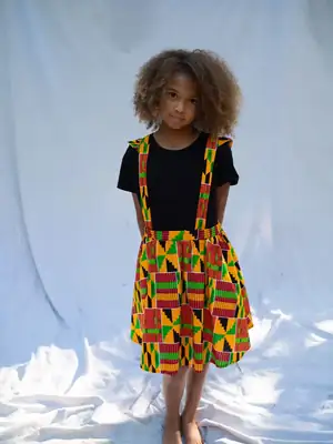 Ashanti Orange Girls' Skirt with Straps 5
