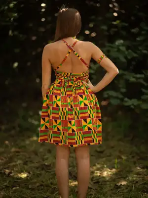 Ashanti Orange Midi Skirt 3