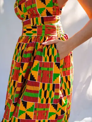 Ashanti Orange Midi Skirt 4