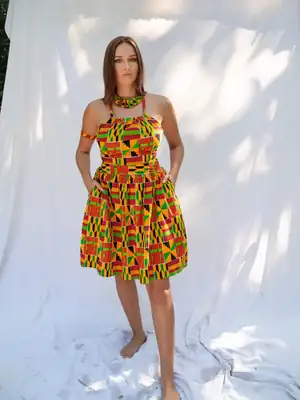 Ashanti Orange Midi Skirt 5