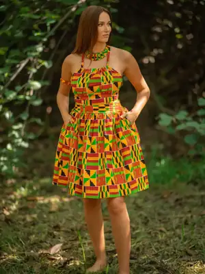 Ashanti Orange Midi Skirt 6