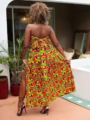 Ashanti Orange Maxi Skirt 3