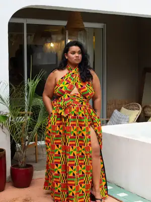 Ashanti Orange Maxi Skirt 4