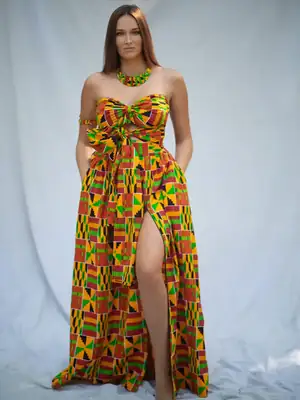 Ashanti Orange Maxi Skirt 6