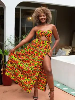 Ashanti Orange Maxi Skirt 11
