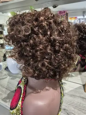 10-inch colorful bouncy curl wig with bangs 3