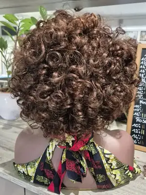 10-inch colorful bouncy curl wig with bangs 5