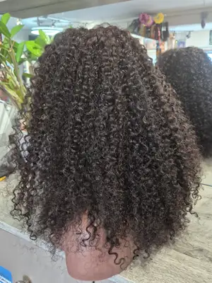 18-inch 100% Natural Brazilian Deep Curl Wig with Tight Curls