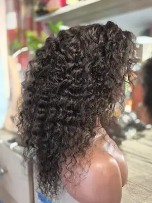 20-inch Deep Curl Wig, 100% Natural