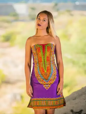 Strapless Dashiki Dress (4 colors) 11