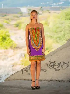 Strapless Dashiki Dress (4 colors) 12