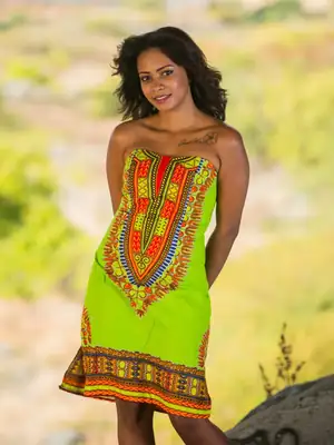 Strapless Dashiki Dress (4 colors) 4
