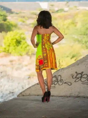 Strapless Dashiki Dress (4 colors) 6