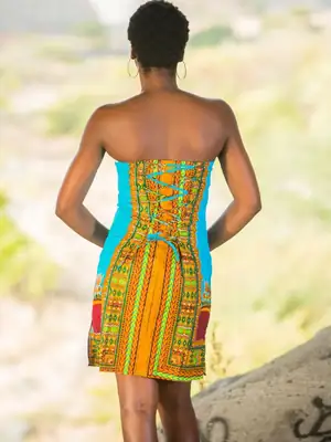 Strapless Dashiki Dress (4 colors) 10