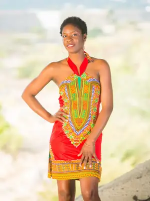 Wrap-Style Dashiki Dress (4 colors) 11