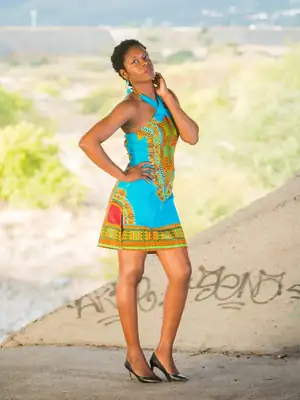 Wrap-Style Dashiki Dress (4 colors) 4