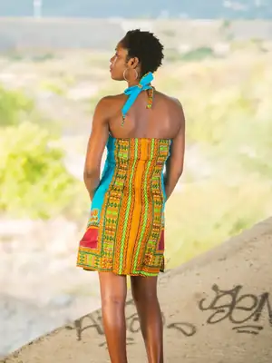 Wrap-Style Dashiki Dress (4 colors) 6