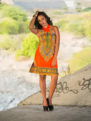 Wrap-Style Dashiki Dress (4 colors) 8