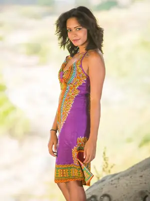 Low-cut Dashiki Dress (3 colors) 4