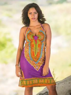 Low-cut Dashiki Dress (3 colors) 6