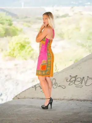 Low-cut Dashiki Dress (3 colors) 8