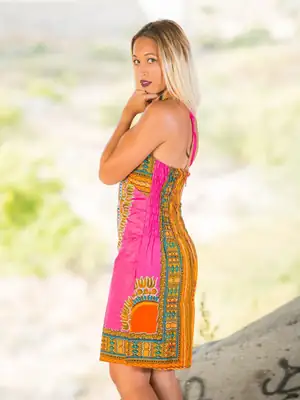 Low-cut Dashiki Dress (3 colors) 9