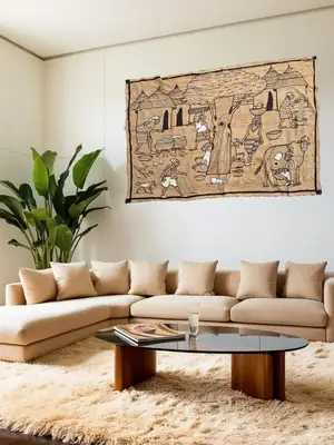Bogolan Wall Hanging: A Day in the Village