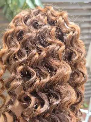 Colored Peruvian deep curl weave 3