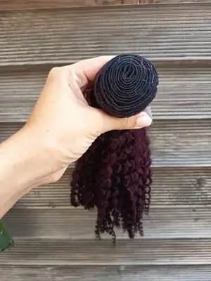 Burgundy Kinky Curly Weave 3