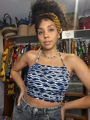 Indigo Backless Top