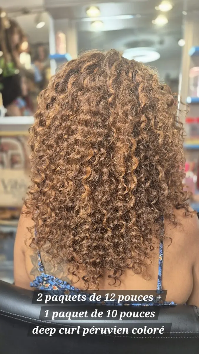 Colored Peruvian deep curl weave