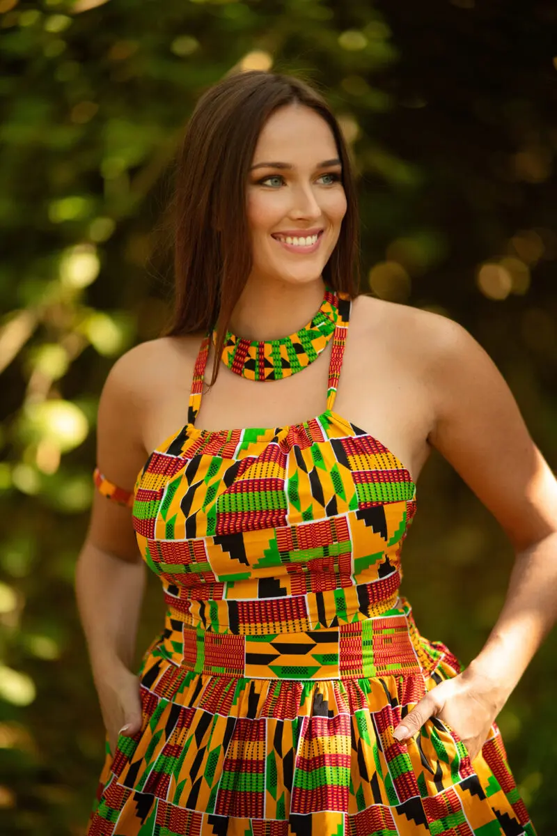 Ashanti Orange Backless Top