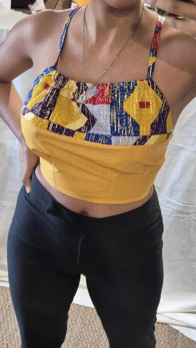 Senia Yellow Backless Top