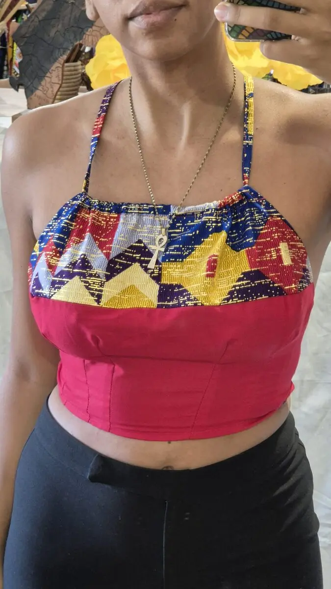 Senia Red Backless Top