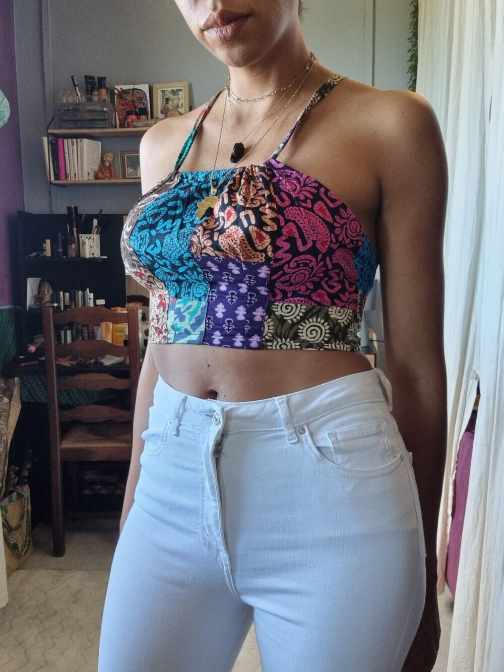Patchwork backless top