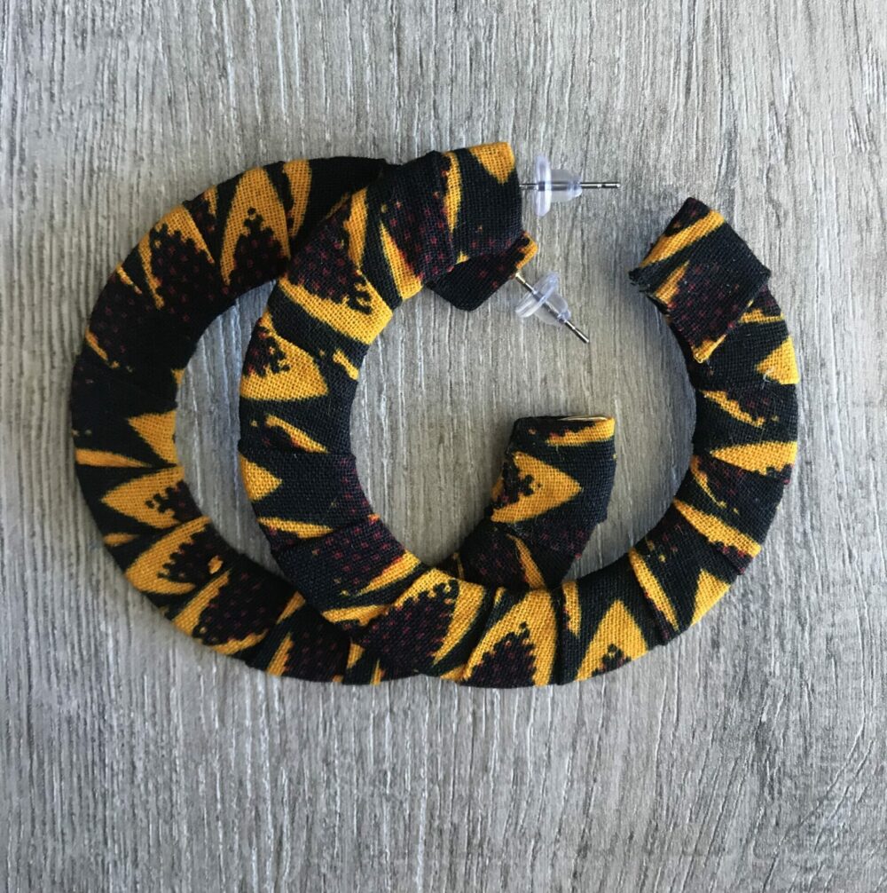 Flame flat hoop earrings