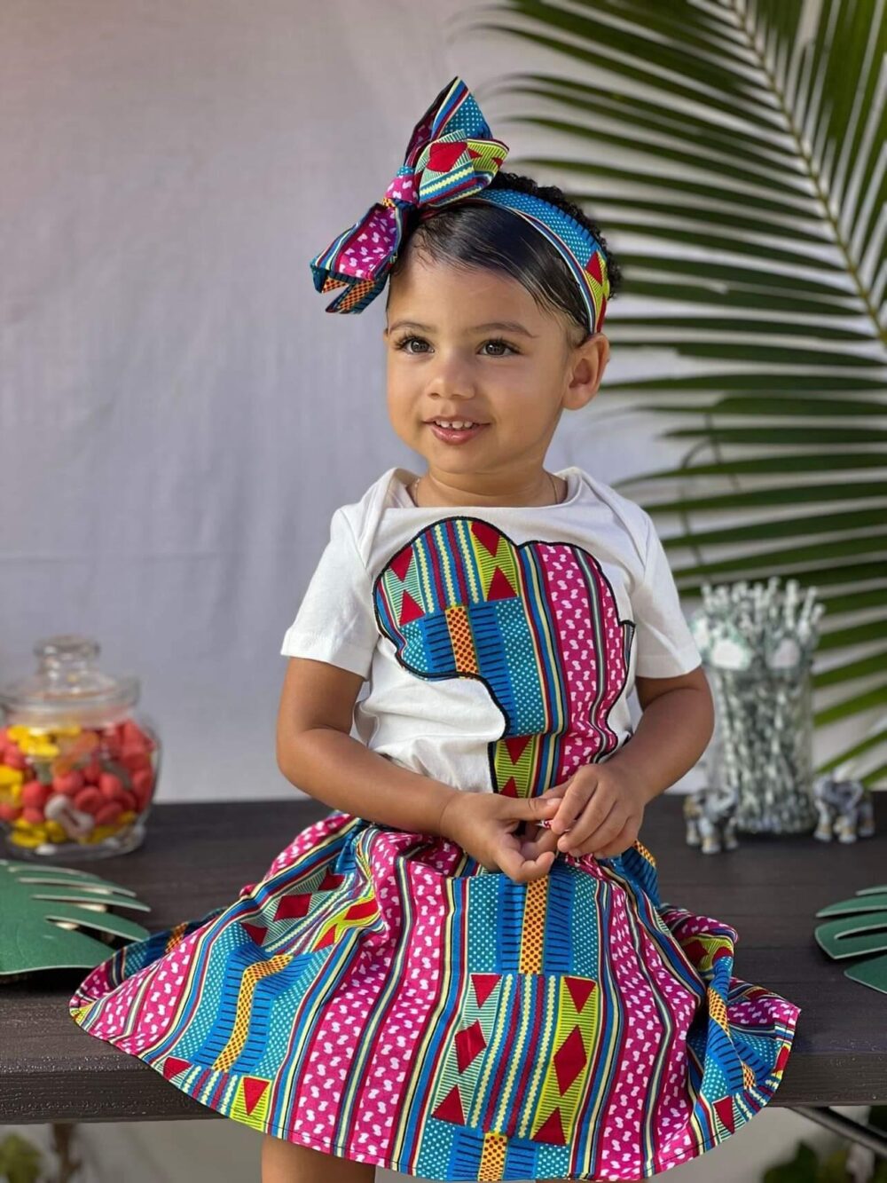 Girl pink Africa set