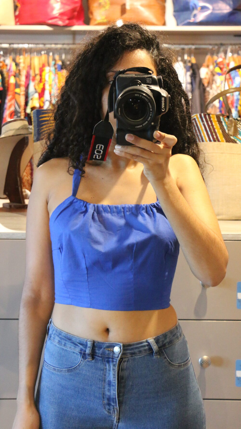 Royal blue halter top