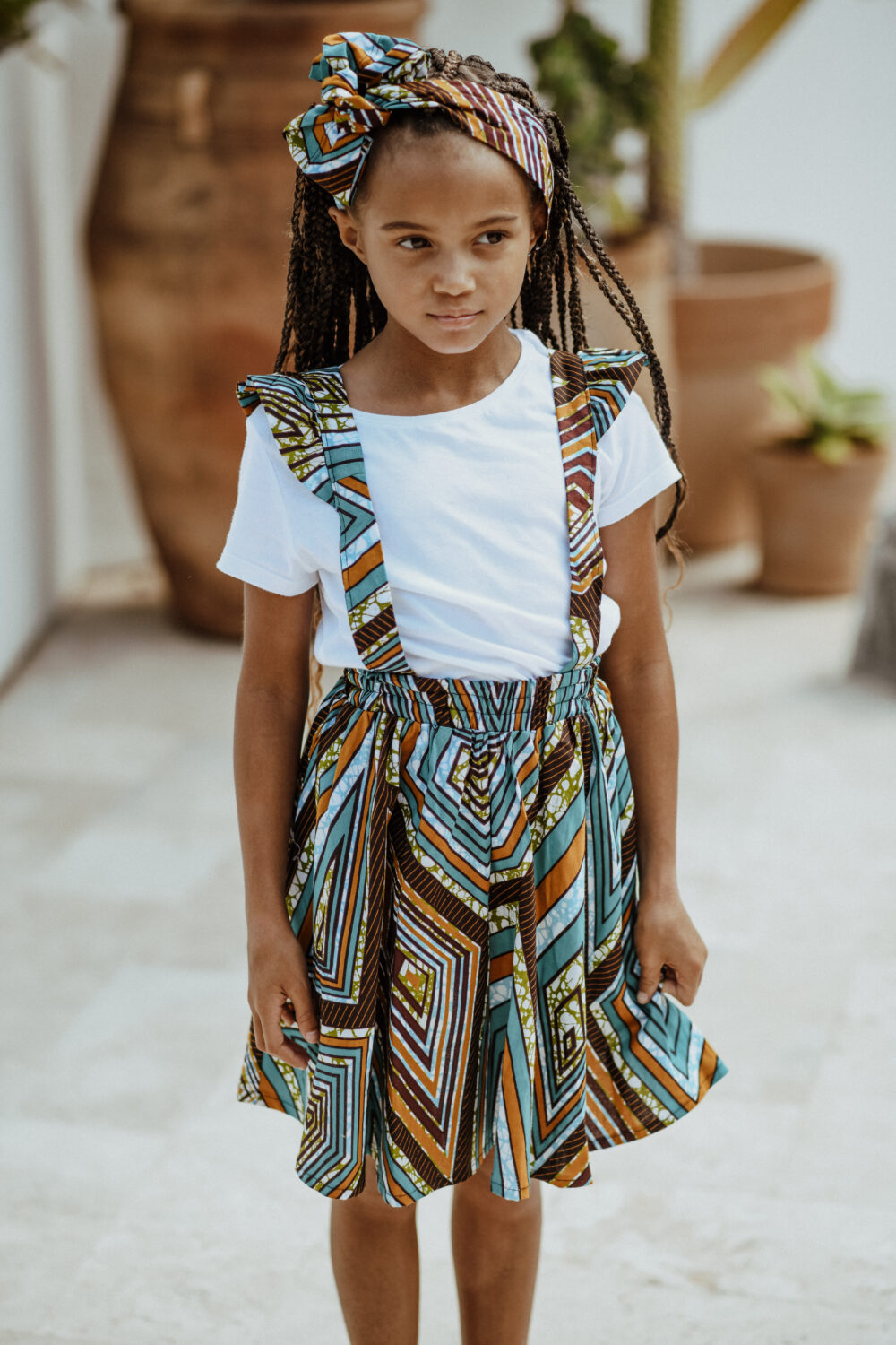 Couleurs d Afrique 974 Jupe Enfant a Bretelles Kribi