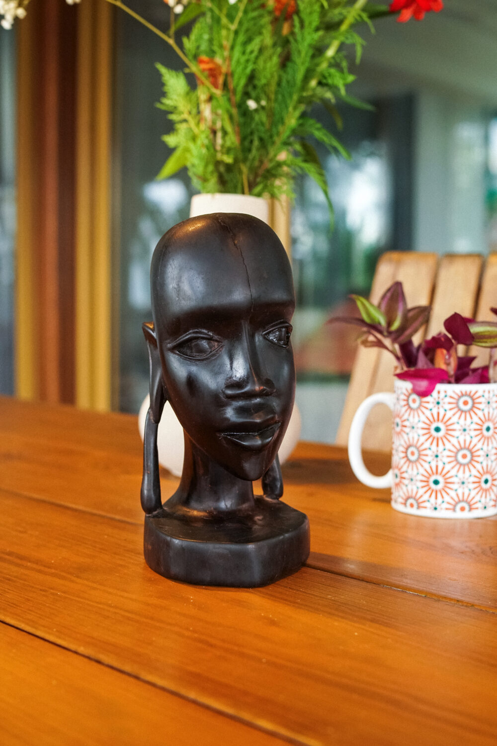Massai face sculpture